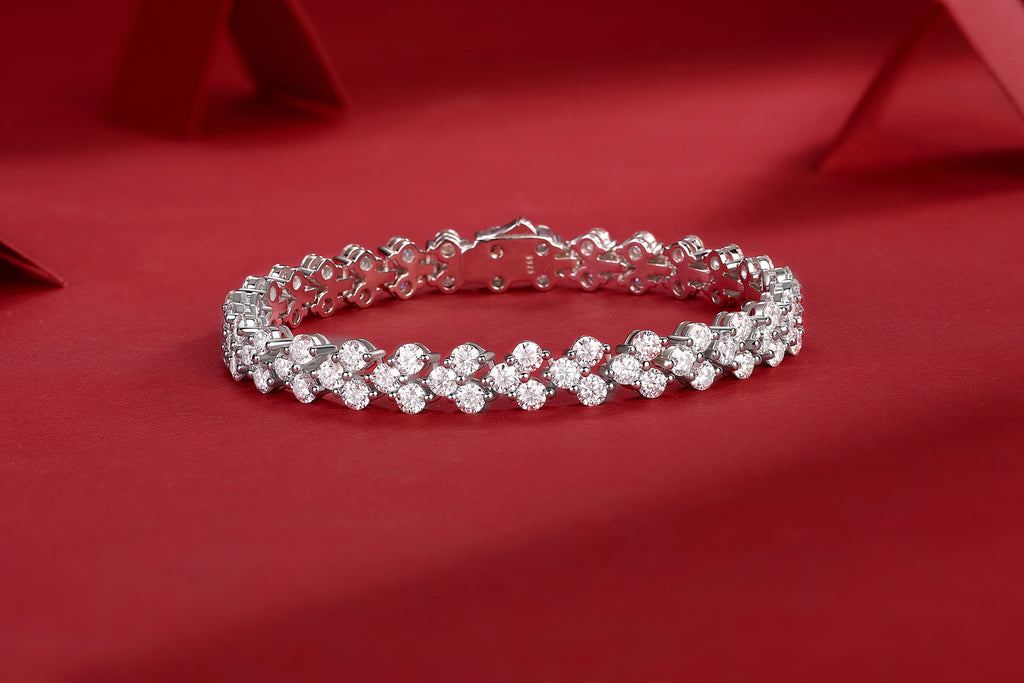 Moissanite Diamond S925 Silver Bracelet – Luxury 16.5cm Fine Jewelry