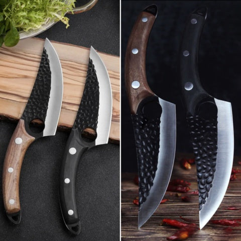 Professional Boning & Butcher Knife Set – 5CrMoV15 High Carbon Steel, Scimitar