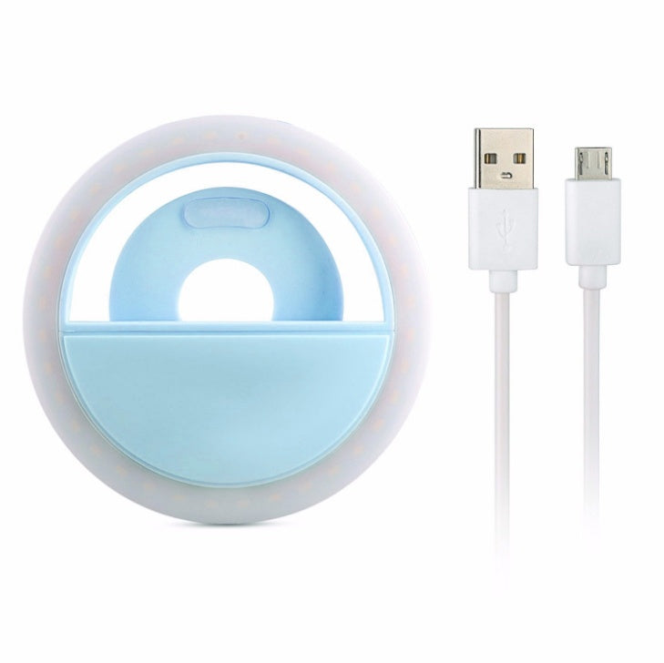 RK-12 Clip-On LED Selfie Fill Light – USB Rechargeable, 4 Brightness Levels, Universal Clip