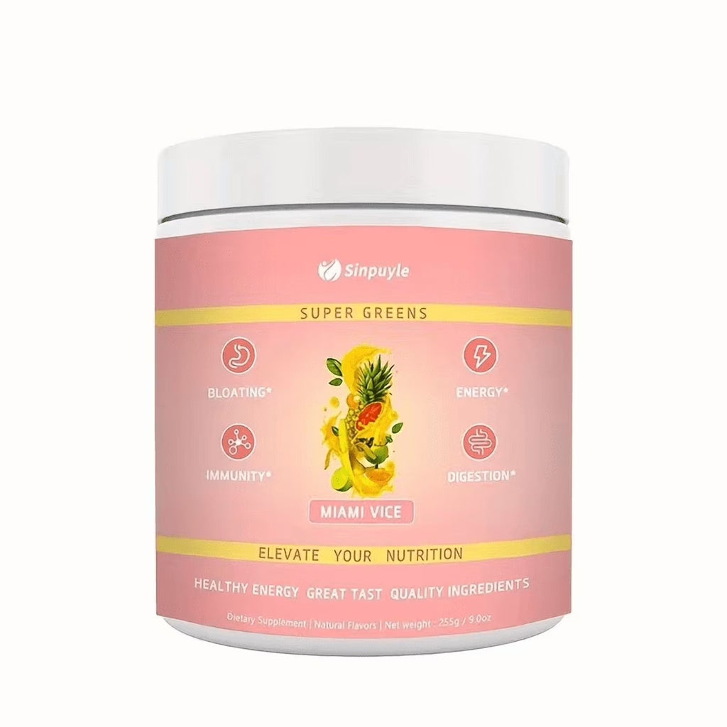 Super Greens Powder – Miami Vice Flavor, 255g, Energy, Digestion & Immunity Support
