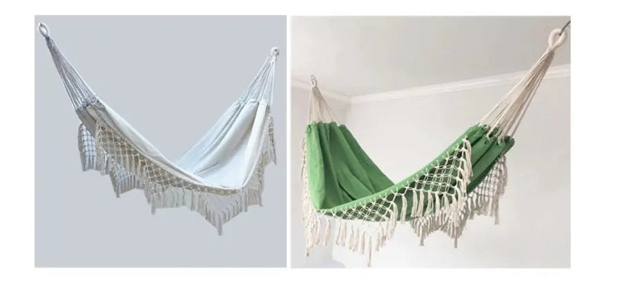 Double large canvas tassel hammock Smart Desion