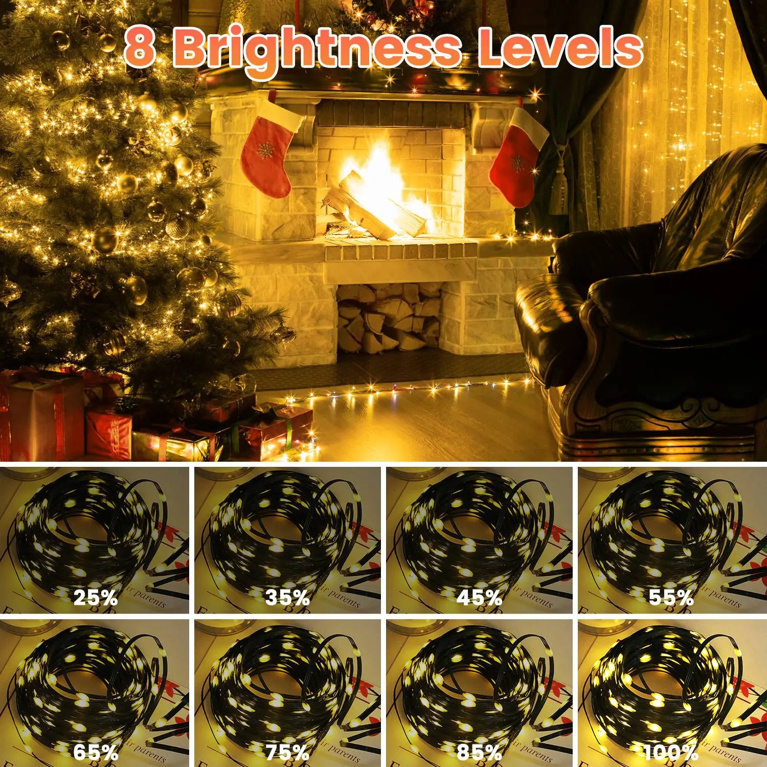 330FT String Lights Outdoor Christmas Decoration Lights With Remote IP44 Waterproof 8 Lighting Modes 8 Brightness Timer Plug In Fairy Light Xmas House Holiday Decor Smart Desion