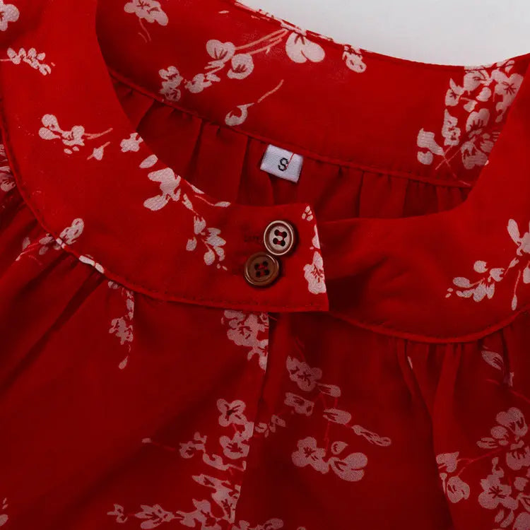 Round Neck Long-sleeved Cropped Top And Printed Skirt Two-piece Set Smart Desion