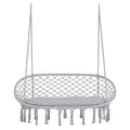 2-Person Hammock Chair Macrame Swing with Soft Cushion, Hanging Cotton Rope Chair for Indoor Outdoor Home Patio Backyard, Light Gray Smart Desion