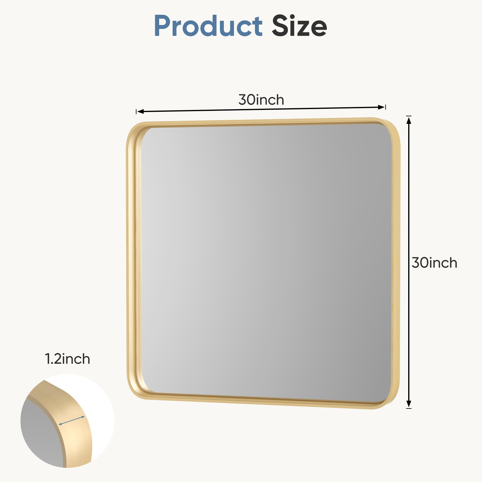 Rectangular Wall Mirror – Metal Frame, HD Fog-Free, Waterproof, 4 Sizes, 3 Colors