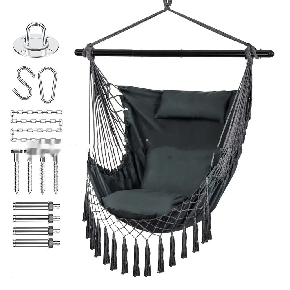 Folding Iron Pipe Black Thick Outdoor Hammock Smart Desion