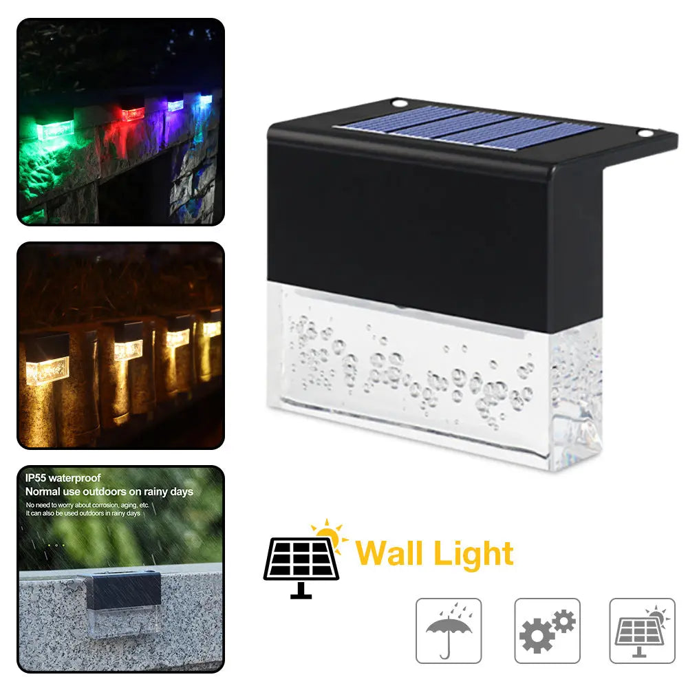 RGB Solar LED Step & Fence Light – Waterproof Smart Desion
