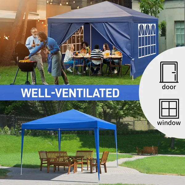 10x10 FT Outdoor Gazebo Canopy – Waterproof Party Tent for Weddings, BBQ & Events