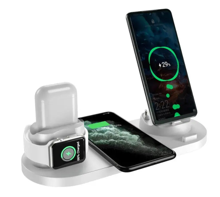 Wireless Charger For IPhone Fast Charger For Phone Fast Charging Pad For Phone Watch 6 In 1 Charging Dock Station Smart Desion