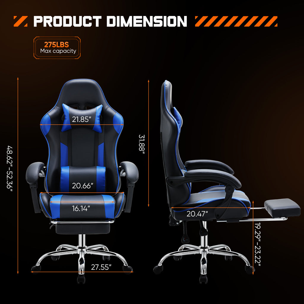 Gaming Chair & Desk Set – Ergonomic, 275 lb Capacity, Reclining, Height Adjustable