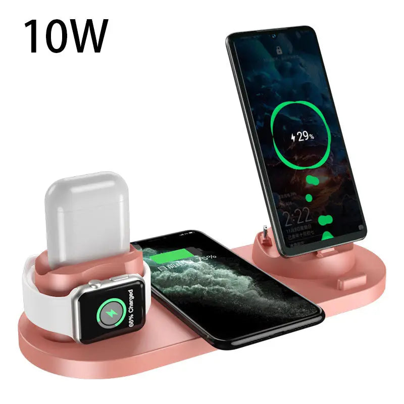 Wireless Charger For IPhone Fast Charger For Phone Fast Charging Pad For Phone Watch 6 In 1 Charging Dock Station Smart Desion