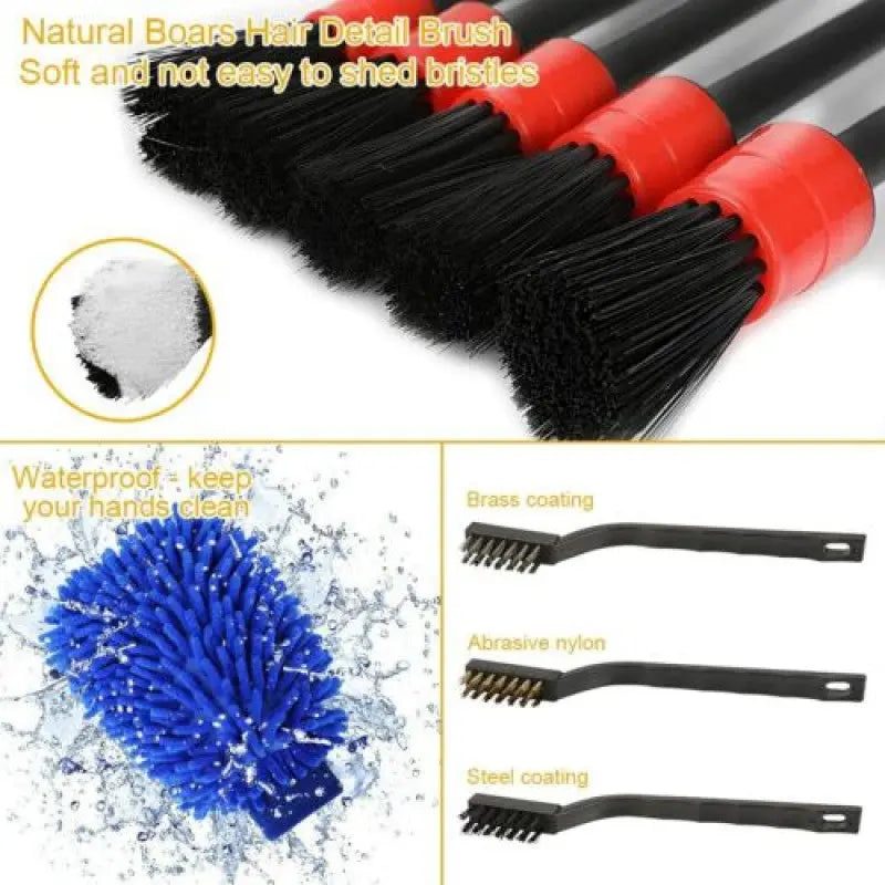30PCS Car Detailing Wash Brush Set For Interior Exterior Wheels Car Cleaning Kit Smart Desion