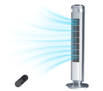 Bladeless Tower Fan – 28dB Ultra-Quiet, 5 Speeds, Remote Control, 12Hr Timer