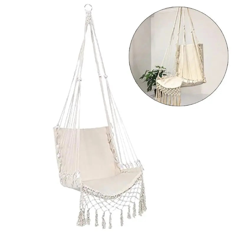 Hammock Chair Macrame Swing Hanging Cotton Rope Hammock Swing Smart Desion