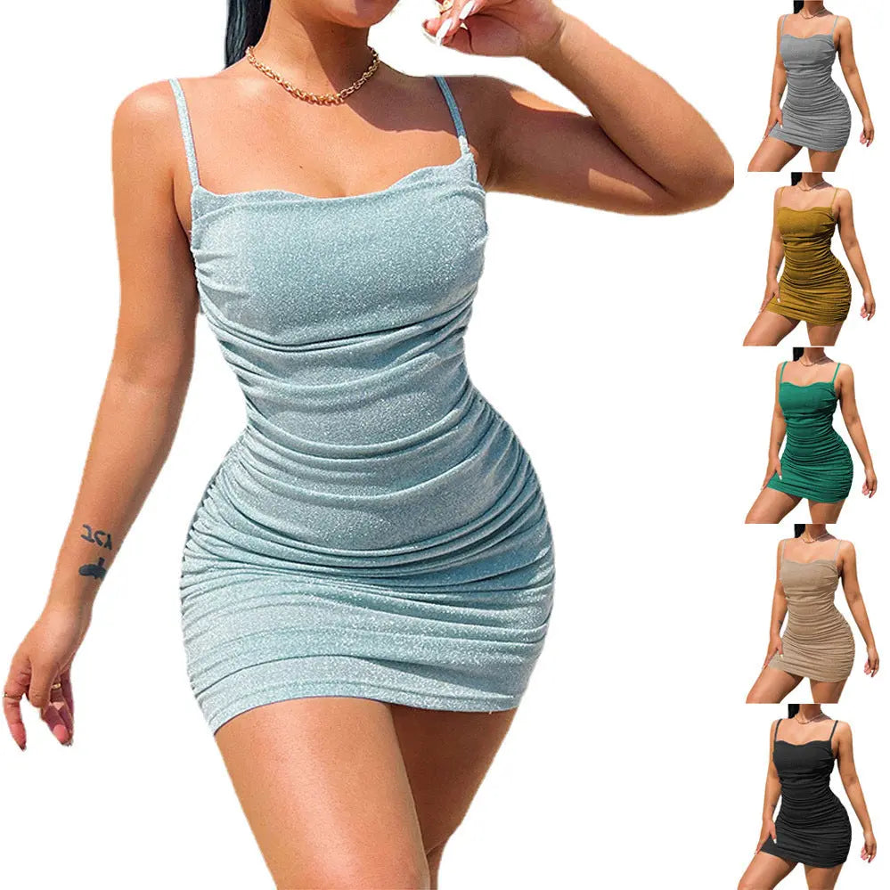 Women's Sleeveless Evening Party Bodycon Spaghetti Strap Dress Smart Desion