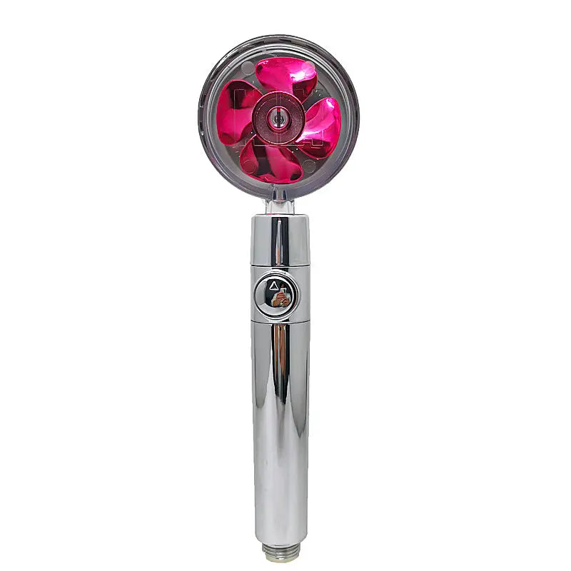 Shower Head Water Saving Flow 360 Degrees Rotating With Small Fan ABS Rain High Pressure Spray Nozzle Bathroom Accessories Smart Desion