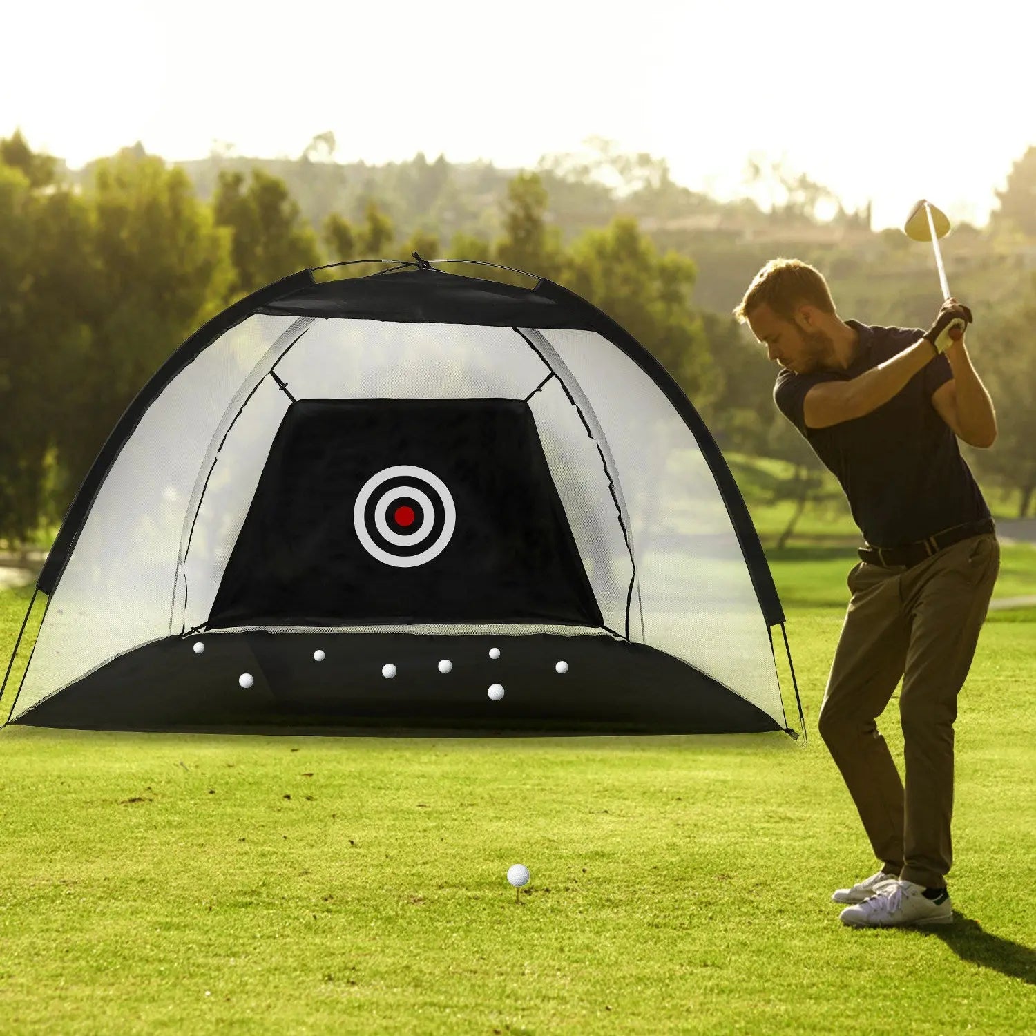 Golf Net Golf Training Aids Practice Nets Driving Hitting Nets With Target Cloth Carry Bag For Indoor Outdoor Sports Smart Desion