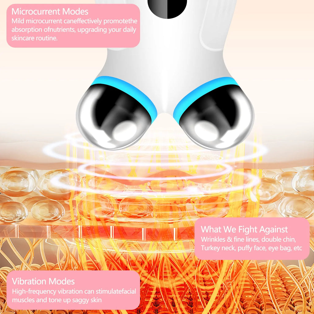 Anti Aging And Wrinkles Microcurrent Facial Device, Boost Skin Care Products Absorption - White Smart Desion