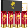 Skull Shot Glasses Set of 4 – 1.5oz Reusable Plastic Bullet Cups for Parties & Bars