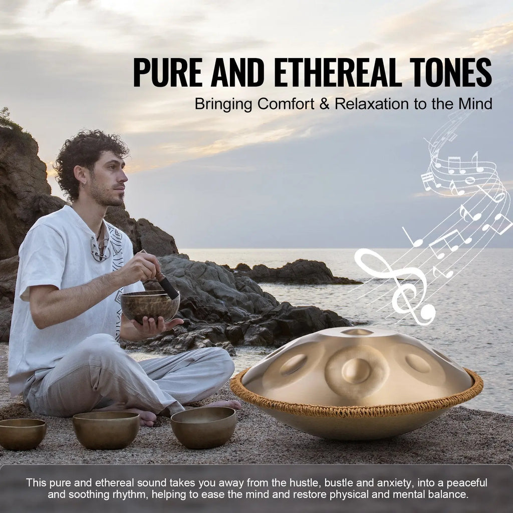 Handpan Drum 22 In 10 Notes D Minor Hand Drum Instrument With Mallet Smart Desion