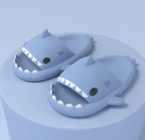 Cartoon Shark Slippers Funny Cutes Soft Slipper Indoor Outdoor  Shoes For Women Men Couples Smart Desion