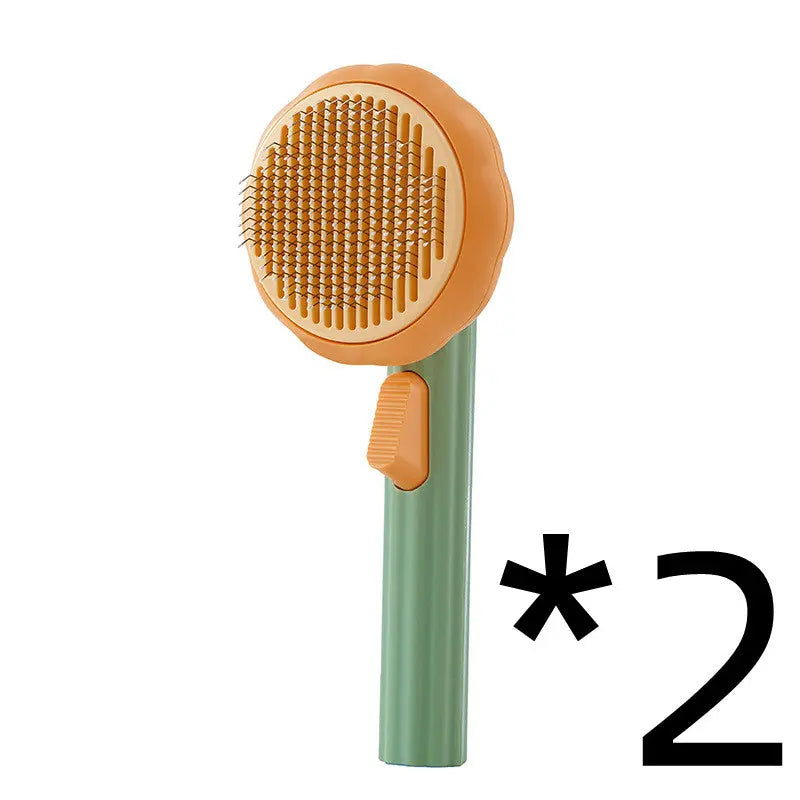 New Pet Cat Brush Hot Selling Hand-held Steel Wire Self-cleaning Comb Looper For Hair Removal Smart Desion