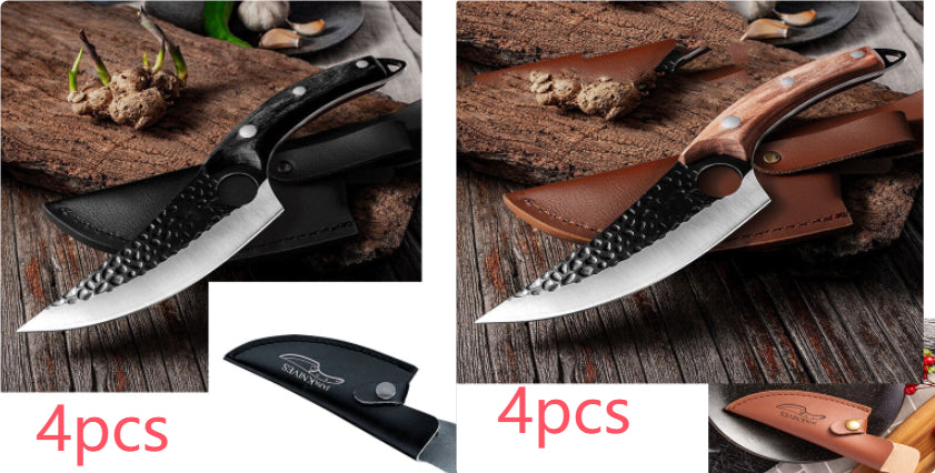 Professional Boning & Butcher Knife Set – 5CrMoV15 High Carbon Steel, Scimitar