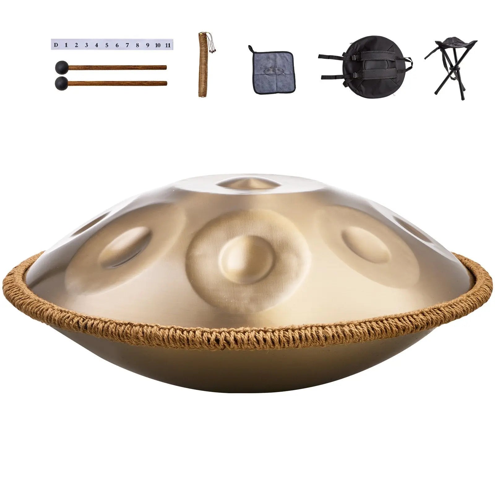 Handpan Drum 22 In 10 Notes D Minor Hand Drum Instrument With Mallet Smart Desion