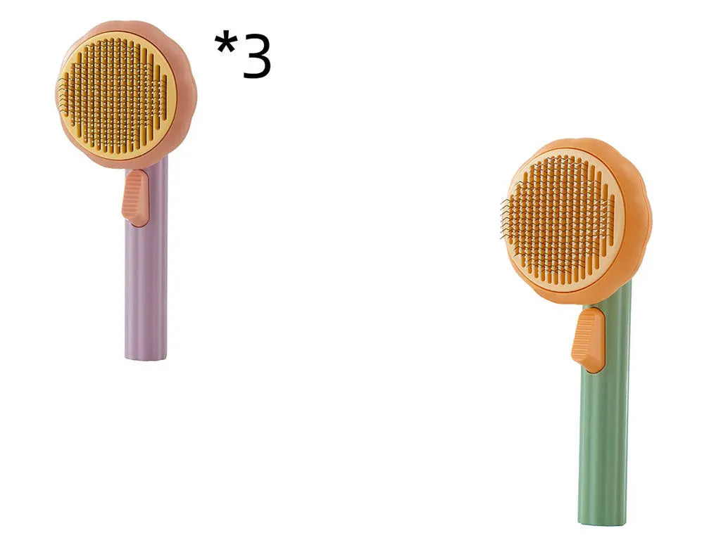New Pet Cat Brush Hot Selling Hand-held Steel Wire Self-cleaning Comb Looper For Hair Removal Smart Desion