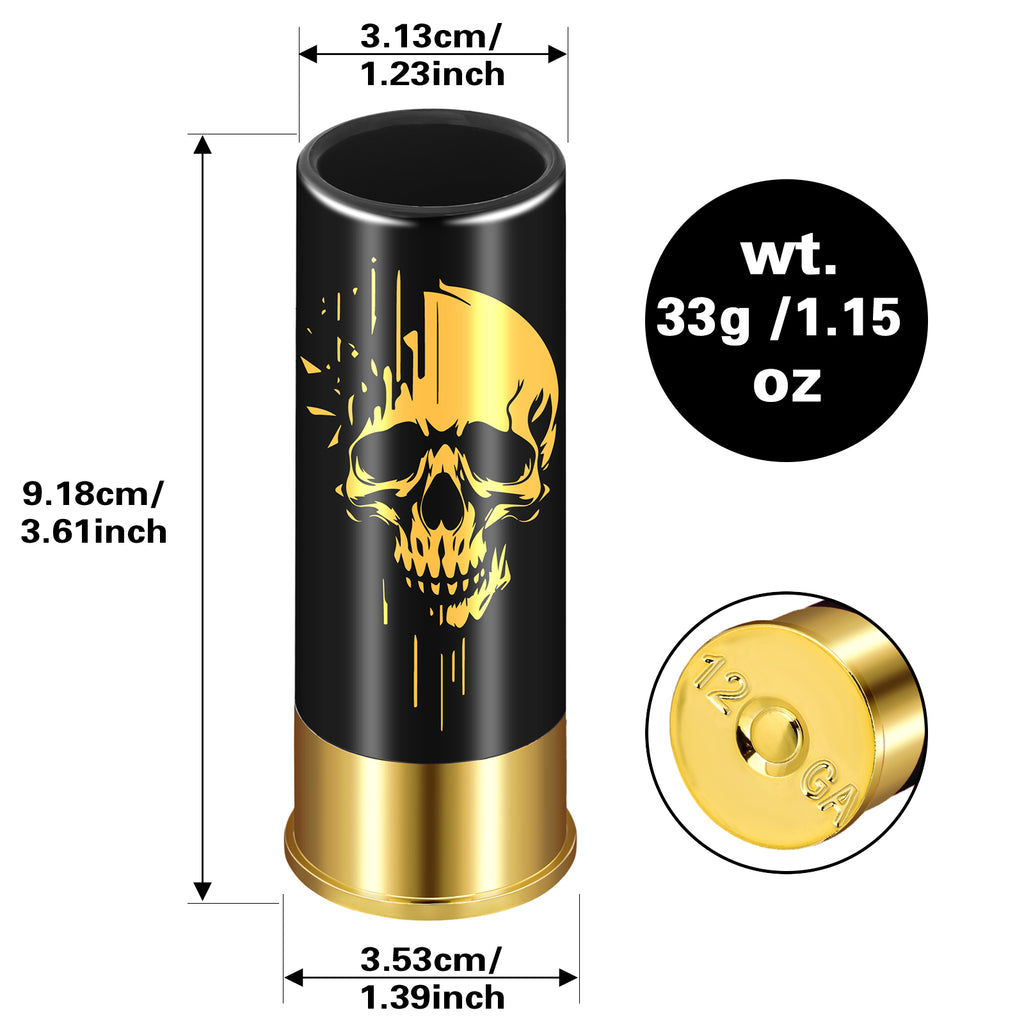 Skull Shot Glasses Set of 4 – 1.5oz Reusable Plastic Bullet Cups for Parties & Bars