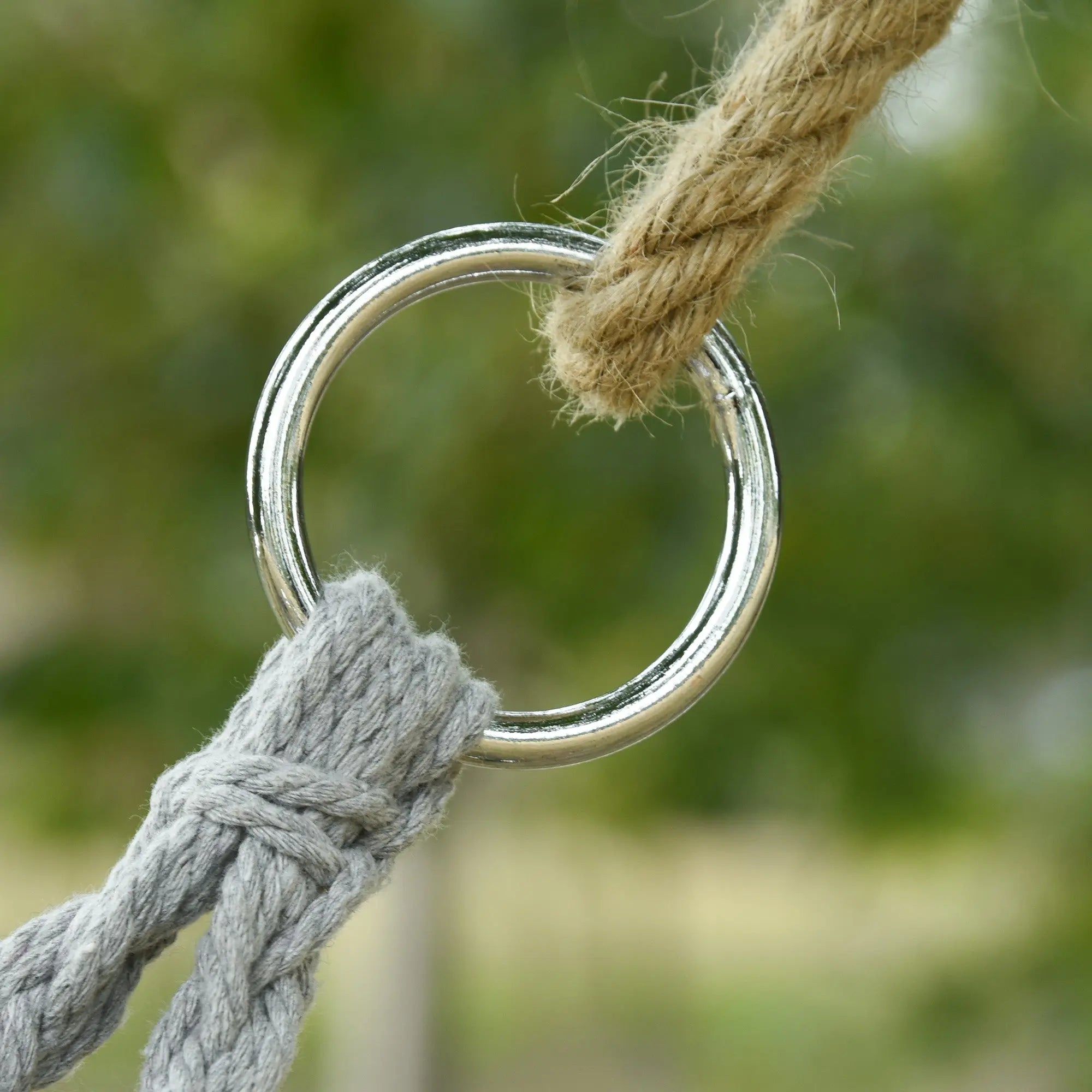 2-Person Hammock Chair Macrame Swing with Soft Cushion, Hanging Cotton Rope Chair for Indoor Outdoor Home Patio Backyard, Light Gray Smart Desion