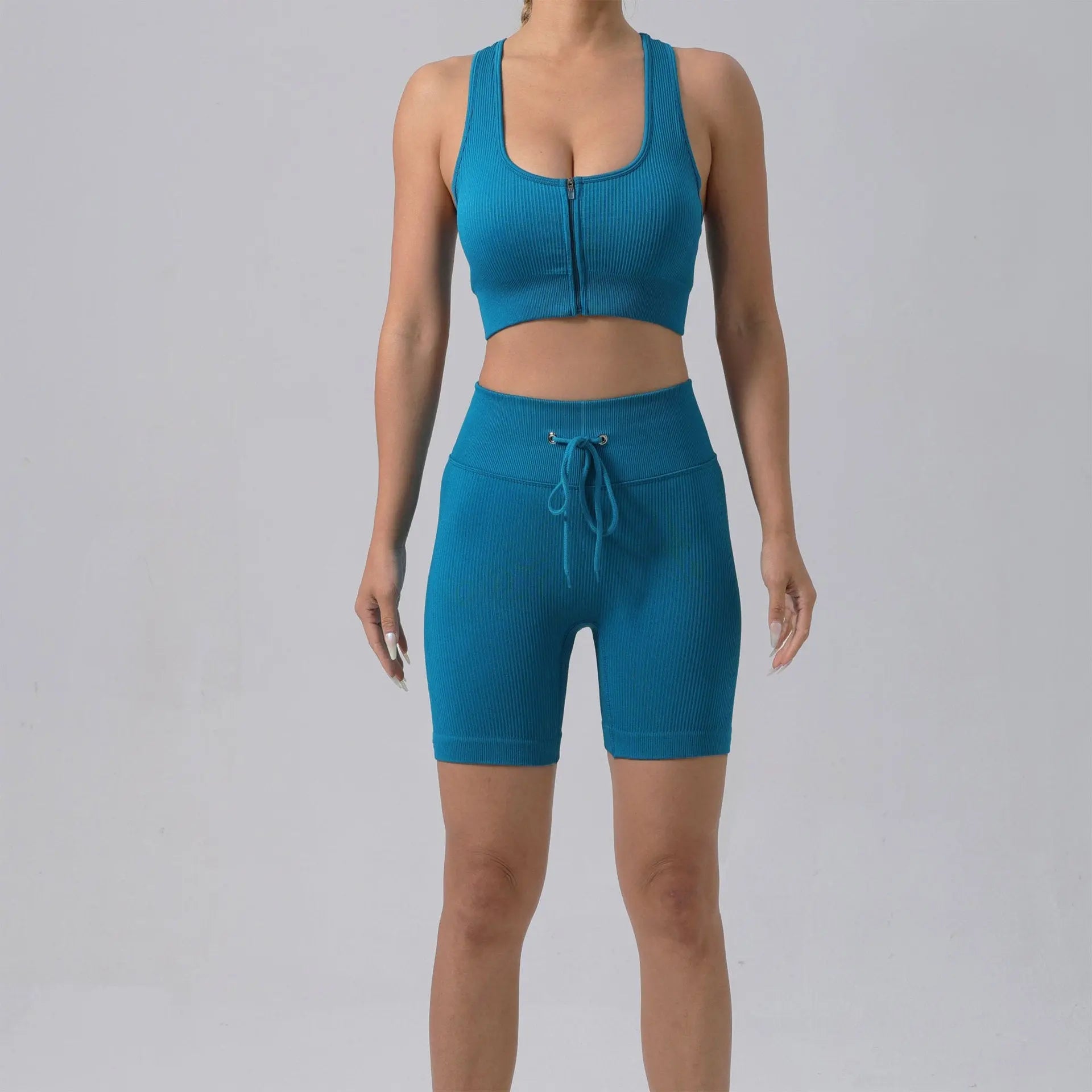 Running Training Padded Bra Quick-Drying Ribbed Womens Yoga Outfit Set Smart Desion