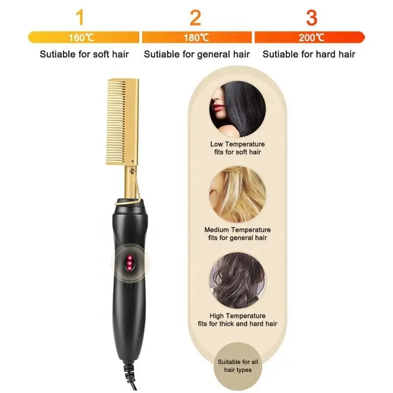 Press Comb Hot Comb Professional Hair Hot Comb Straightener Electric Hot Comb Smart Desion