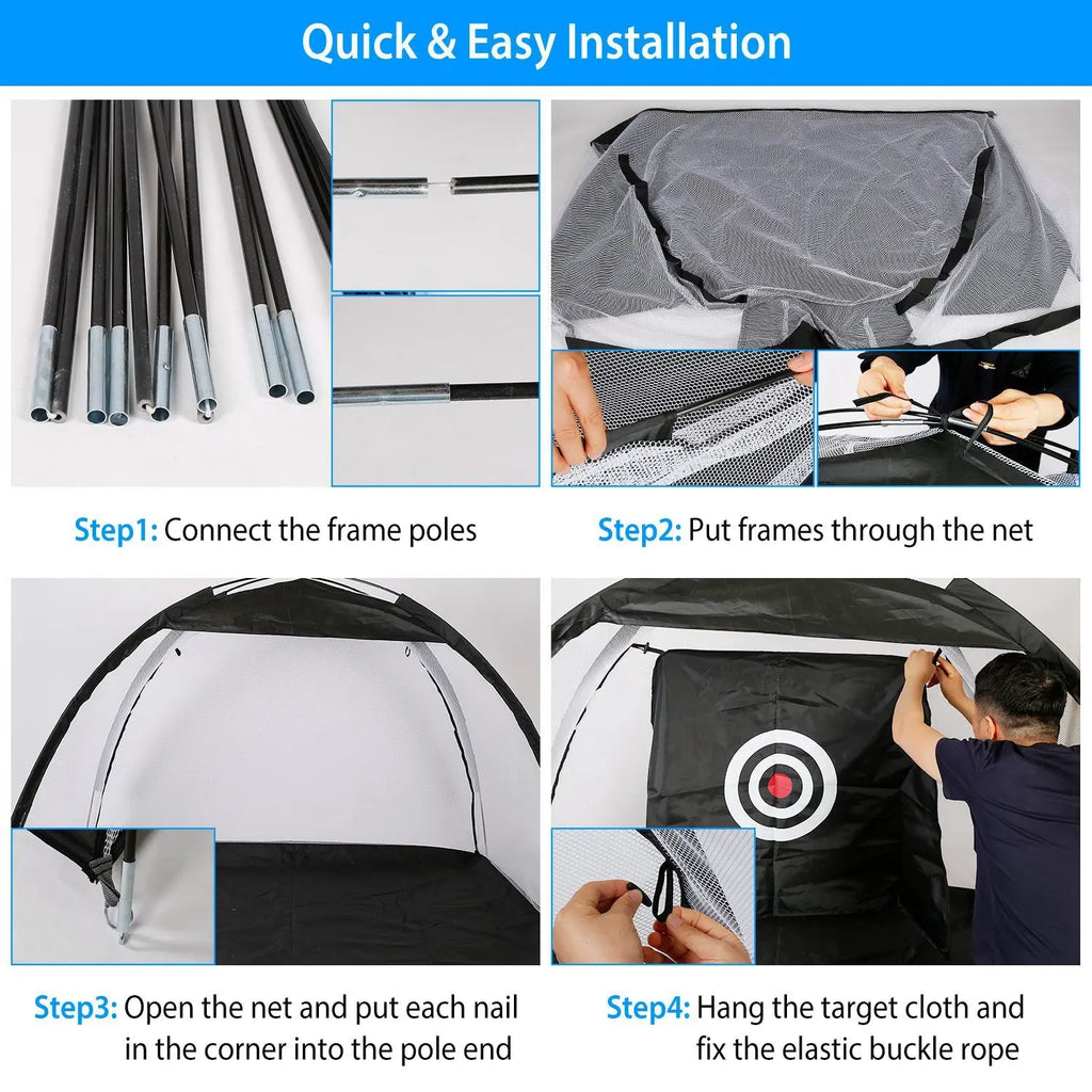 Golf Net Golf Training Aids Practice Nets Driving Hitting Nets With Target Cloth Carry Bag For Indoor Outdoor Sports Smart Desion