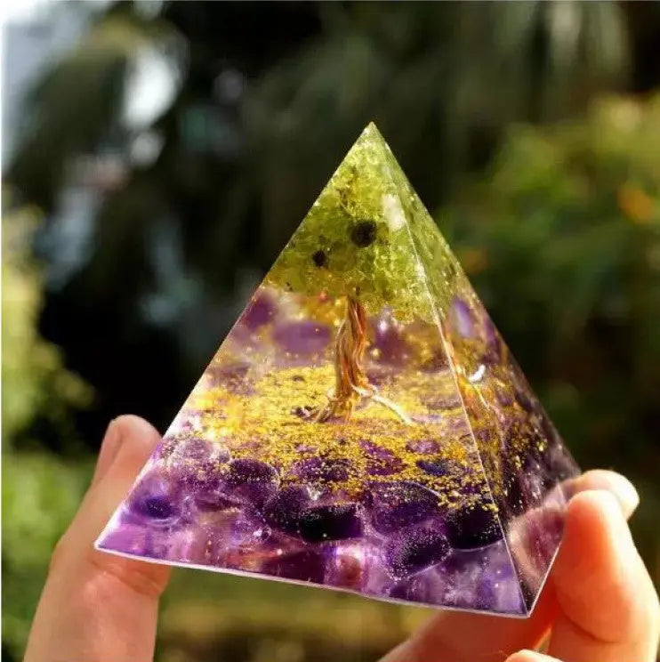 Pyramid Decoration Natural Crystal Gravel Energy Tower Smart Desion