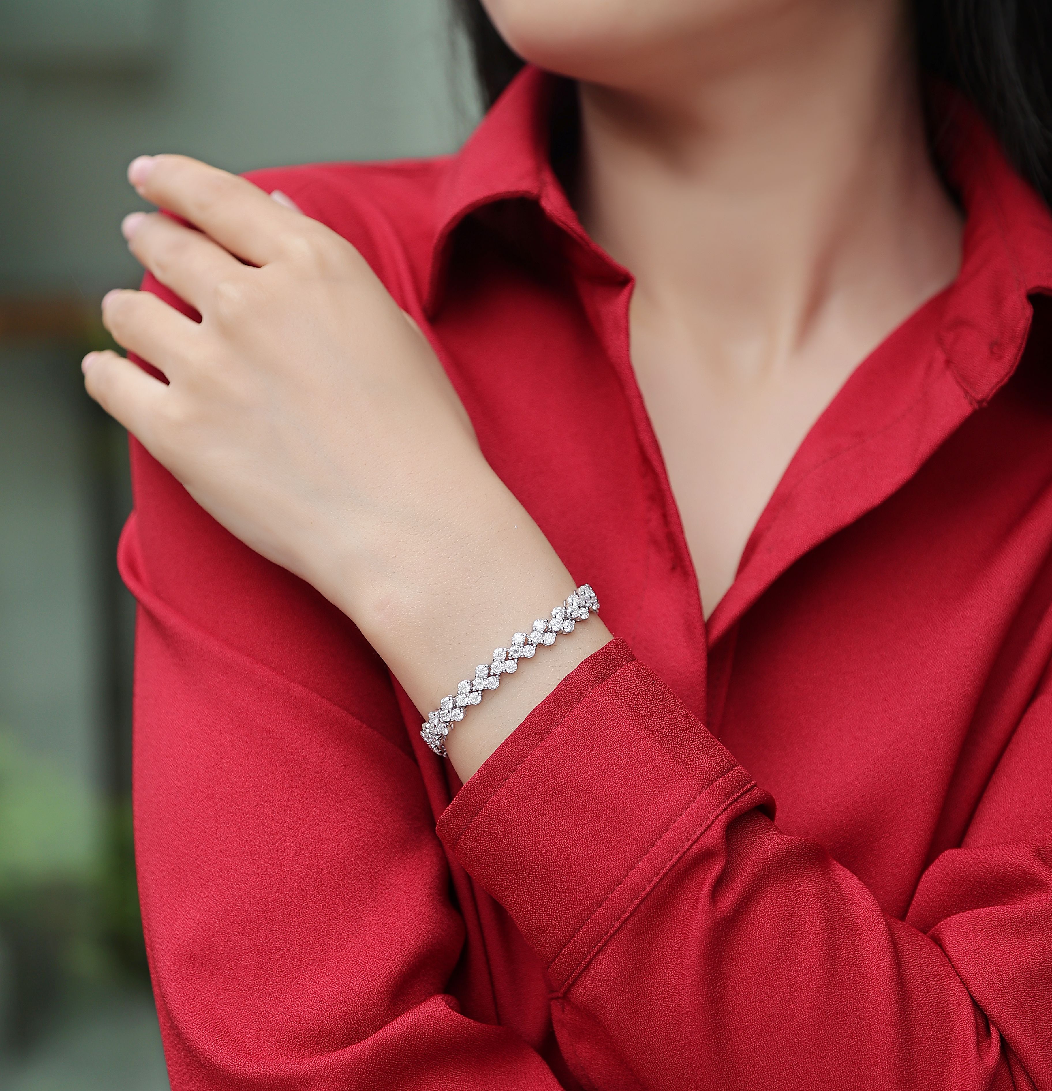 Moissanite Diamond S925 Silver Bracelet – Luxury 16.5cm Fine Jewelry