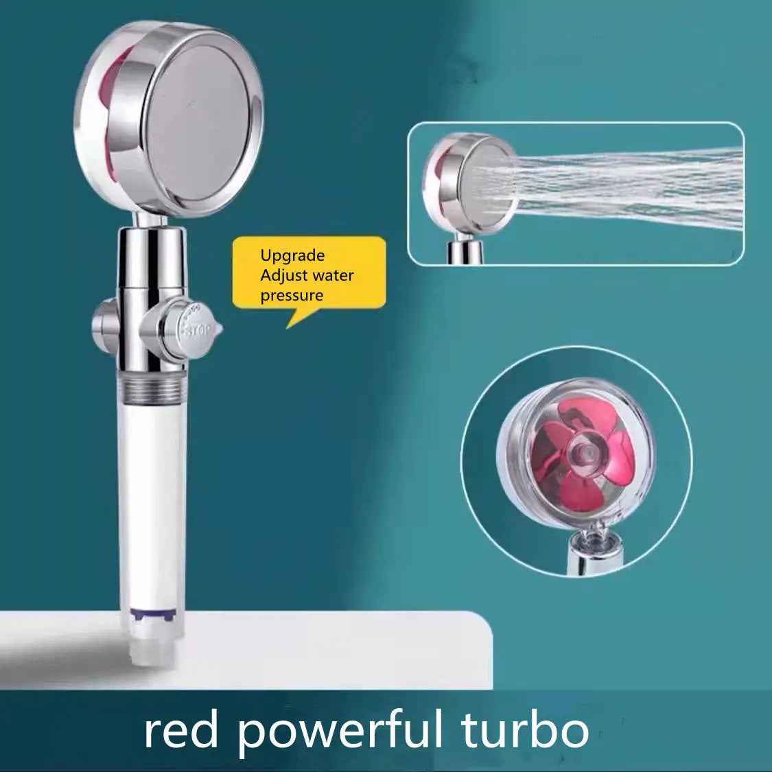 Shower Head Water Saving Flow 360 Degrees Rotating With Small Fan ABS Rain High Pressure Spray Nozzle Bathroom Accessories Smart Desion