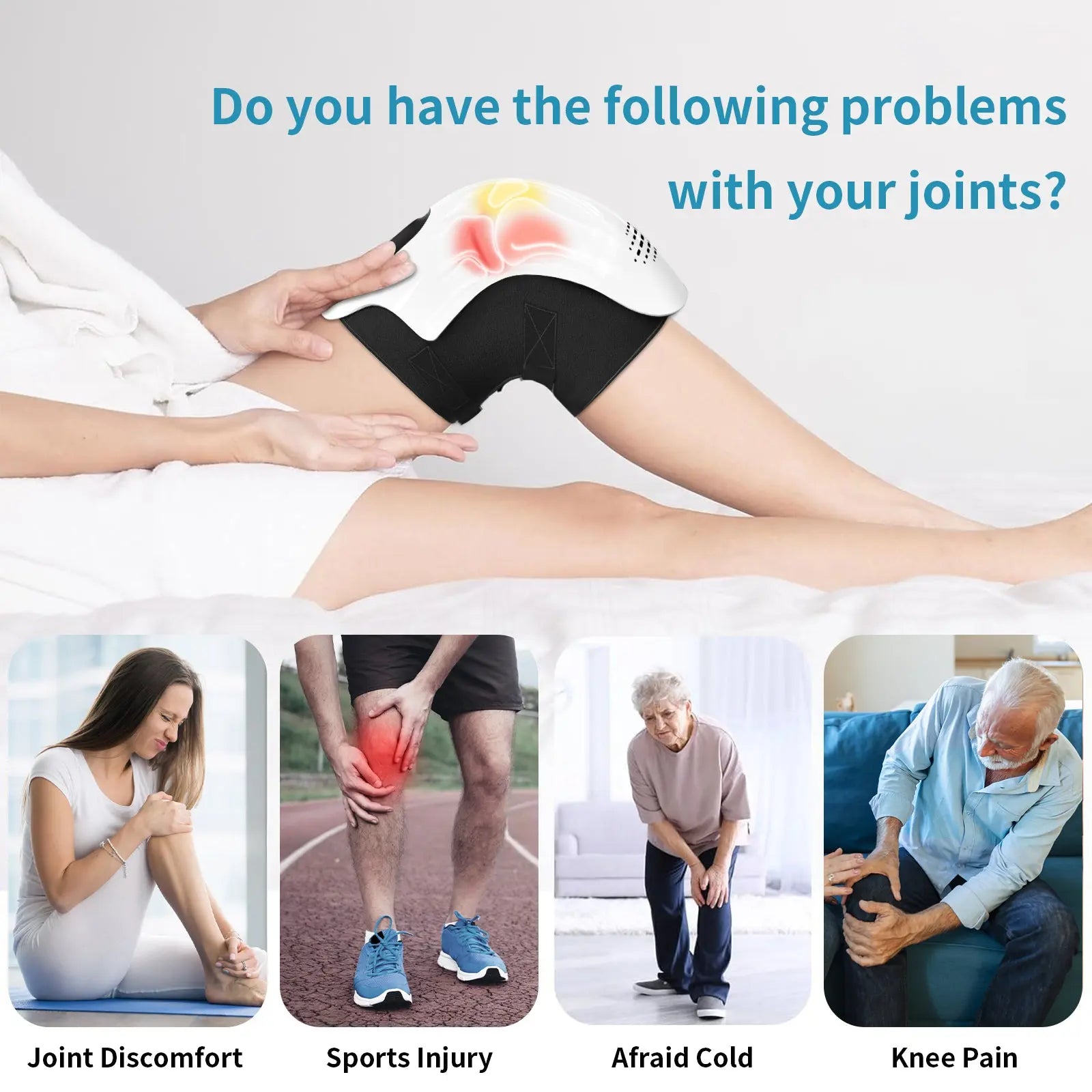 Intelligent Home Use Electric Intelligent Kneading Heating Knee Massager Rechargeable Pain Relief Infrared Laser Vibration Knee Massager Smart Desion