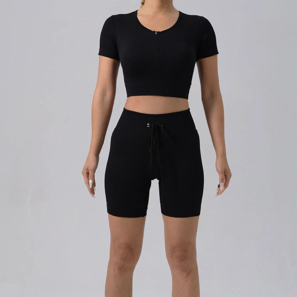 Running Training Padded Bra Quick-Drying Ribbed Womens Yoga Outfit Set Smart Desion