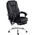 Massage Office Chair, Heated Reclining Computer Chair With Adjustable Height And Footrest, Black Smart Desion
