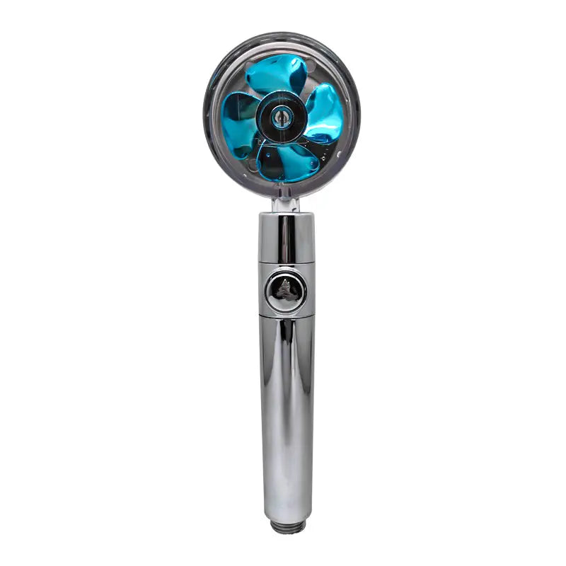 Shower Head Water Saving Flow 360 Degrees Rotating With Small Fan ABS Rain High Pressure Spray Nozzle Bathroom Accessories Smart Desion