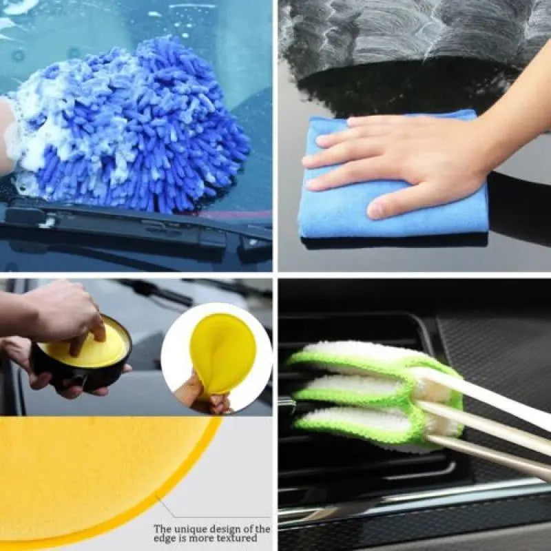 30PCS Car Detailing Wash Brush Set For Interior Exterior Wheels Car Cleaning Kit Smart Desion