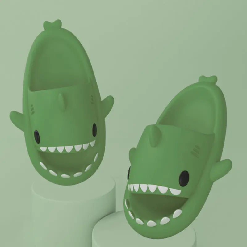 Cartoon Shark Slippers Funny Cutes Soft Slipper Indoor Outdoor  Shoes For Women Men Couples Smart Desion