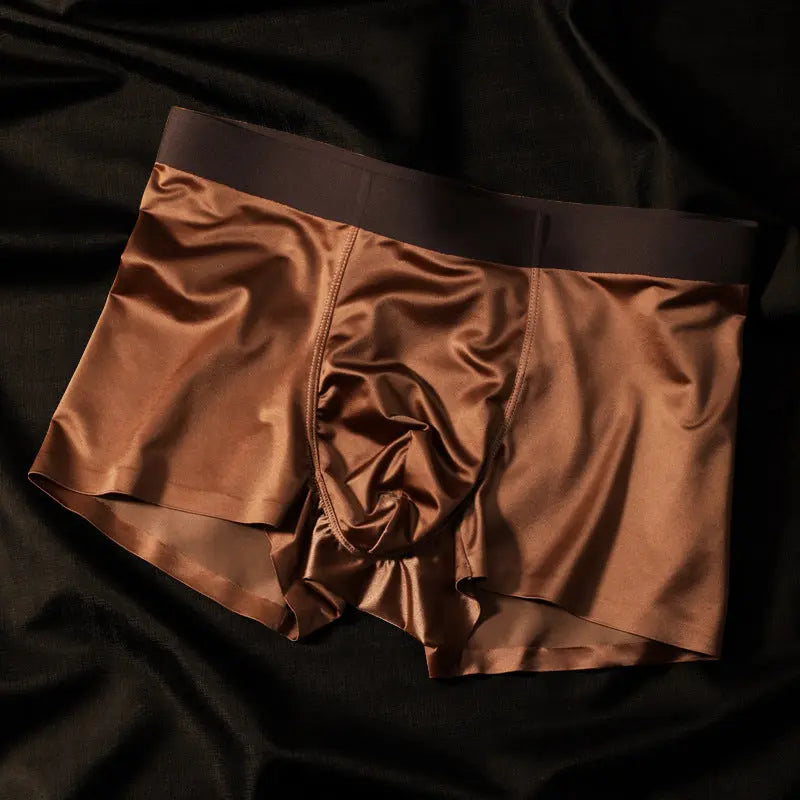 Comfortable And Healthy 10A Antibacterial Mulberry Silk Crotch High-Elastic Seamless Waistband Boxer Briefs Smart Desion