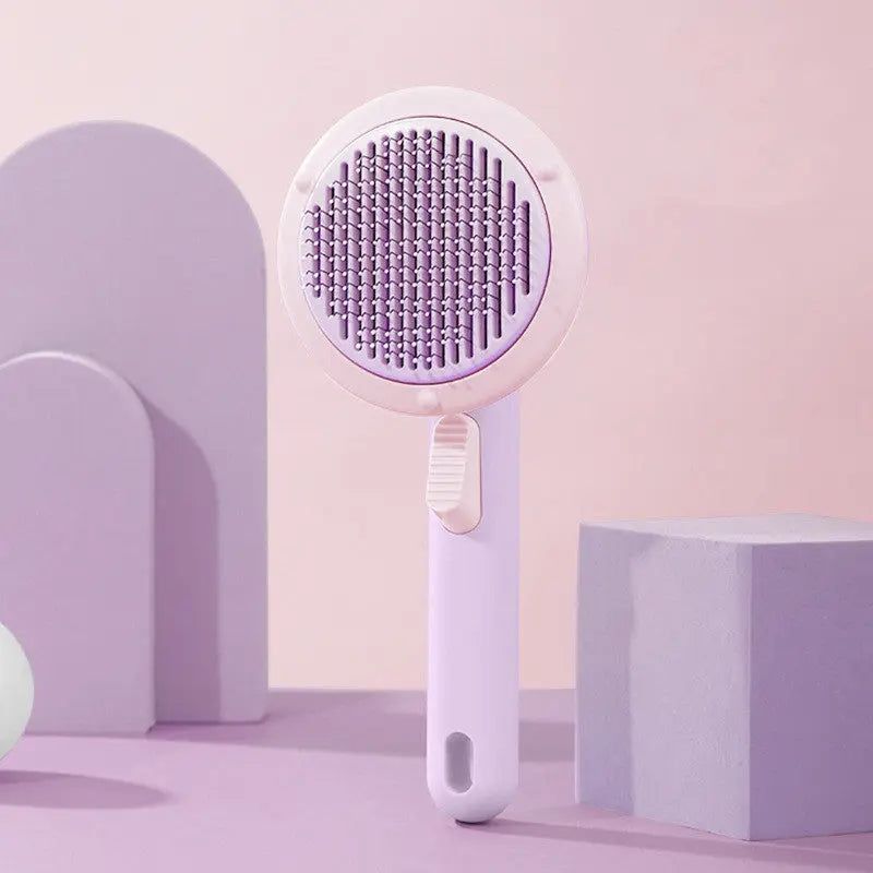 New Pet Cat Brush Hot Selling Hand-held Steel Wire Self-cleaning Comb Looper For Hair Removal Smart Desion