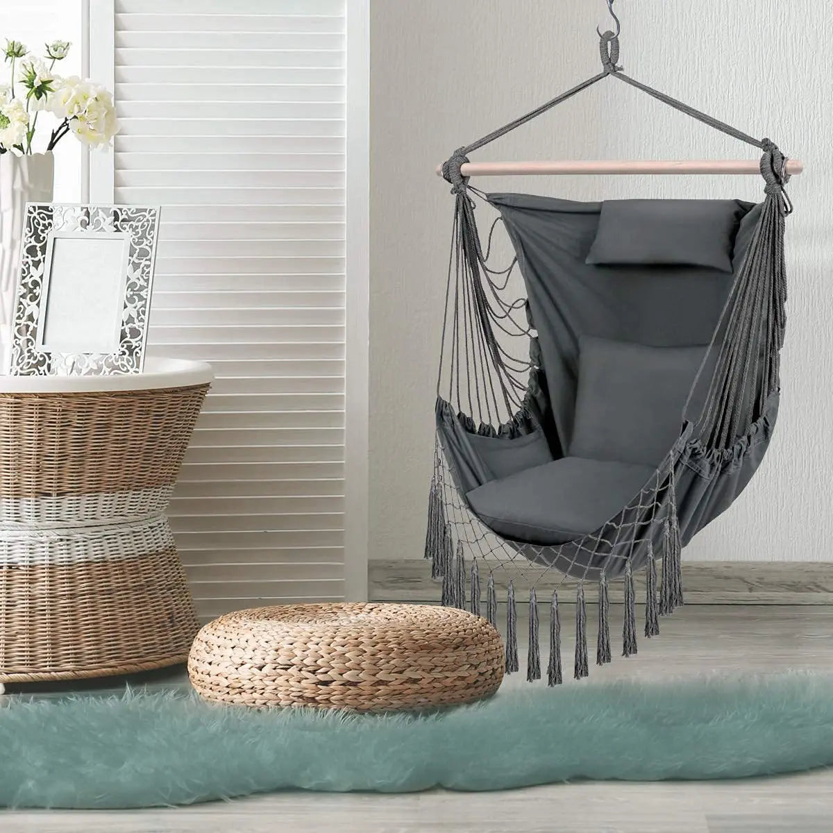 Folding Iron Pipe Black Thick Outdoor Hammock Smart Desion
