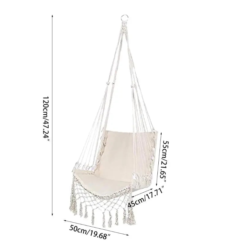 Hammock Chair Macrame Swing Hanging Cotton Rope Hammock Swing Smart Desion