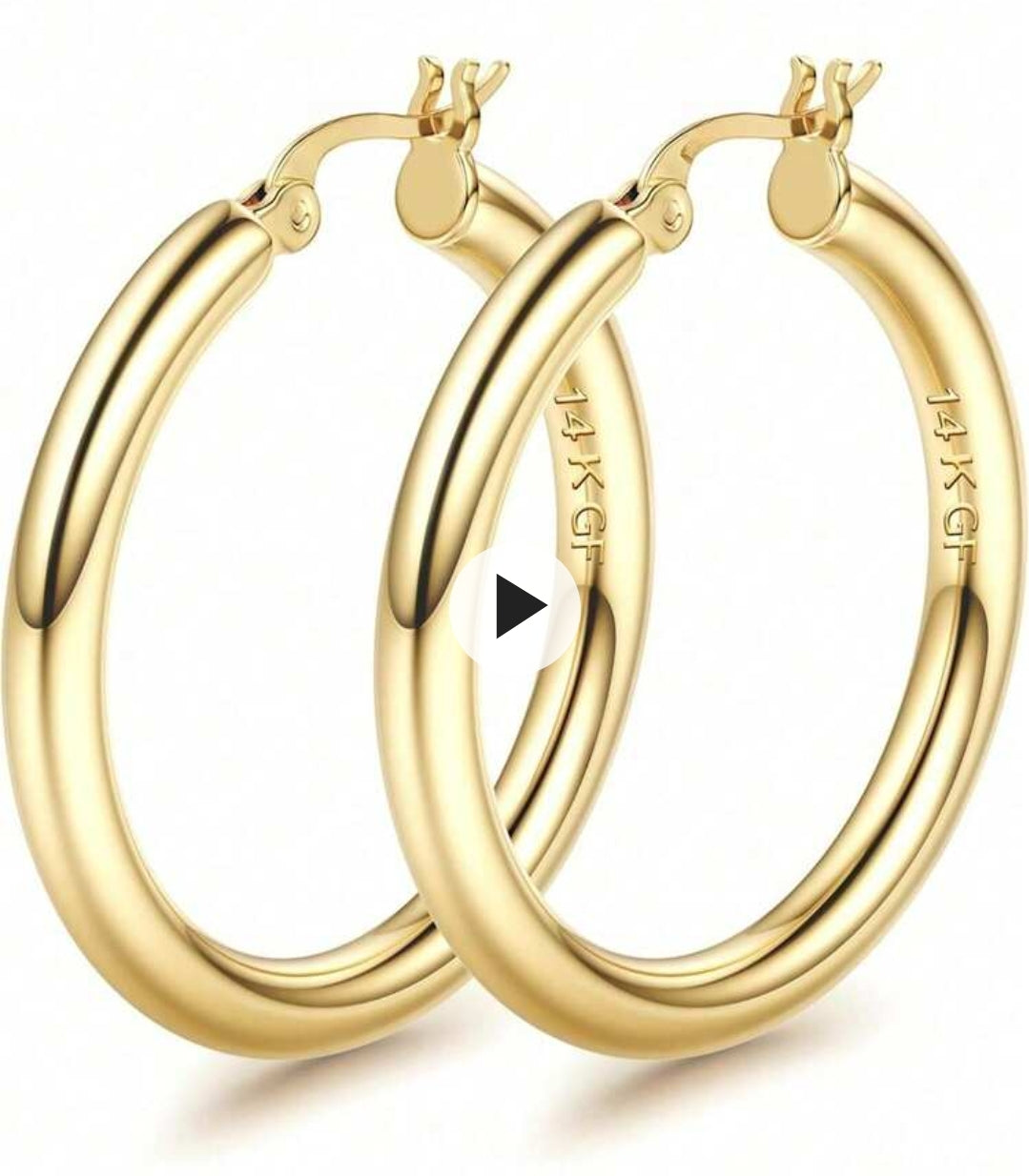 14K Gold Filled Hoop Earrings – Hypoallergenic, Polished Creole Style, All Sizes